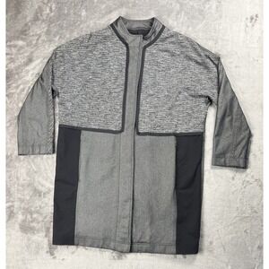 Lululemon Jacket Women's Small Cocoon Car Coat Gray Black Snaps Long Sleeves